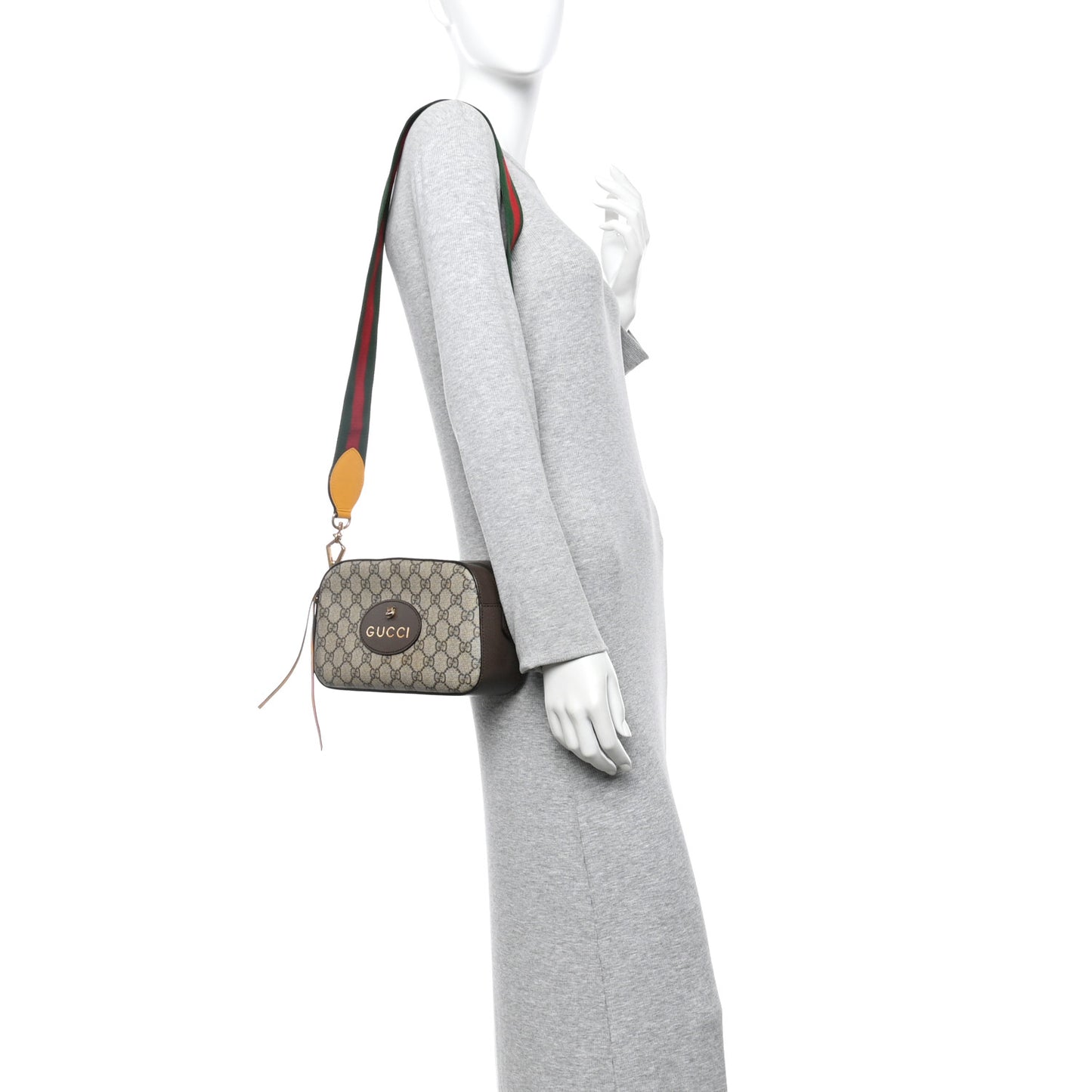 GG Supreme Monogram Web Neo Vintage Shoulder Bag Beige New Acero Crop