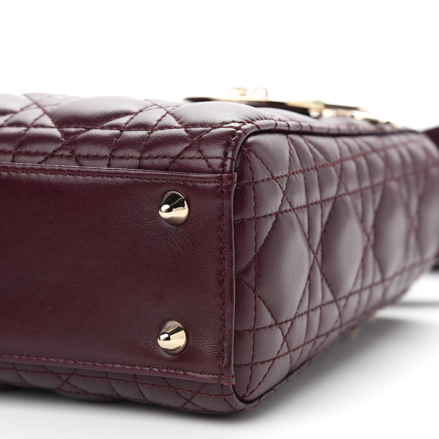 Christian Dior Lambskin Cannage Small Lucky Badges My Lady Dior Burgundy 8 of 8