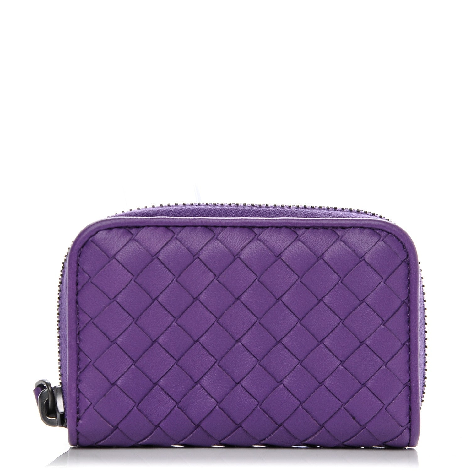 Bottega Veneta Nappa Intrecciato Zip Around Coin Purse Purple 1 of 6