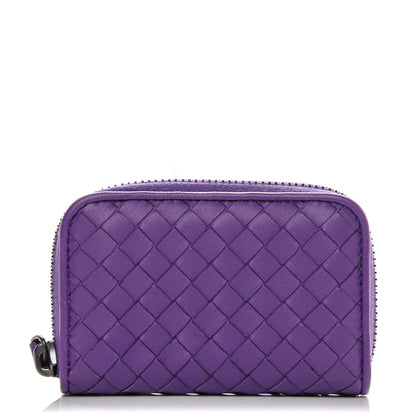 Bottega Veneta Nappa Intrecciato Zip Around Coin Purse Purple 1 of 6