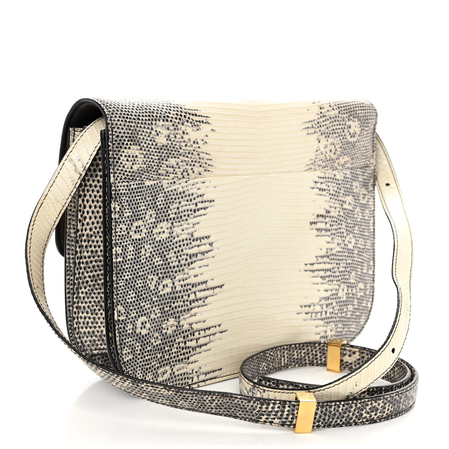Celine Lizard Medium Classic Box Flap Bag Natural 3 of 9