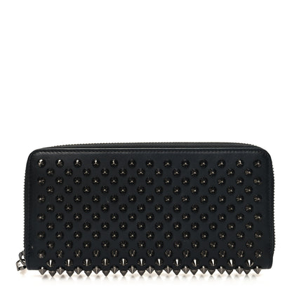 Christian Louboutin Calfskin Empire Panettone Spiked Zip Around Wallet Black 1 of 11