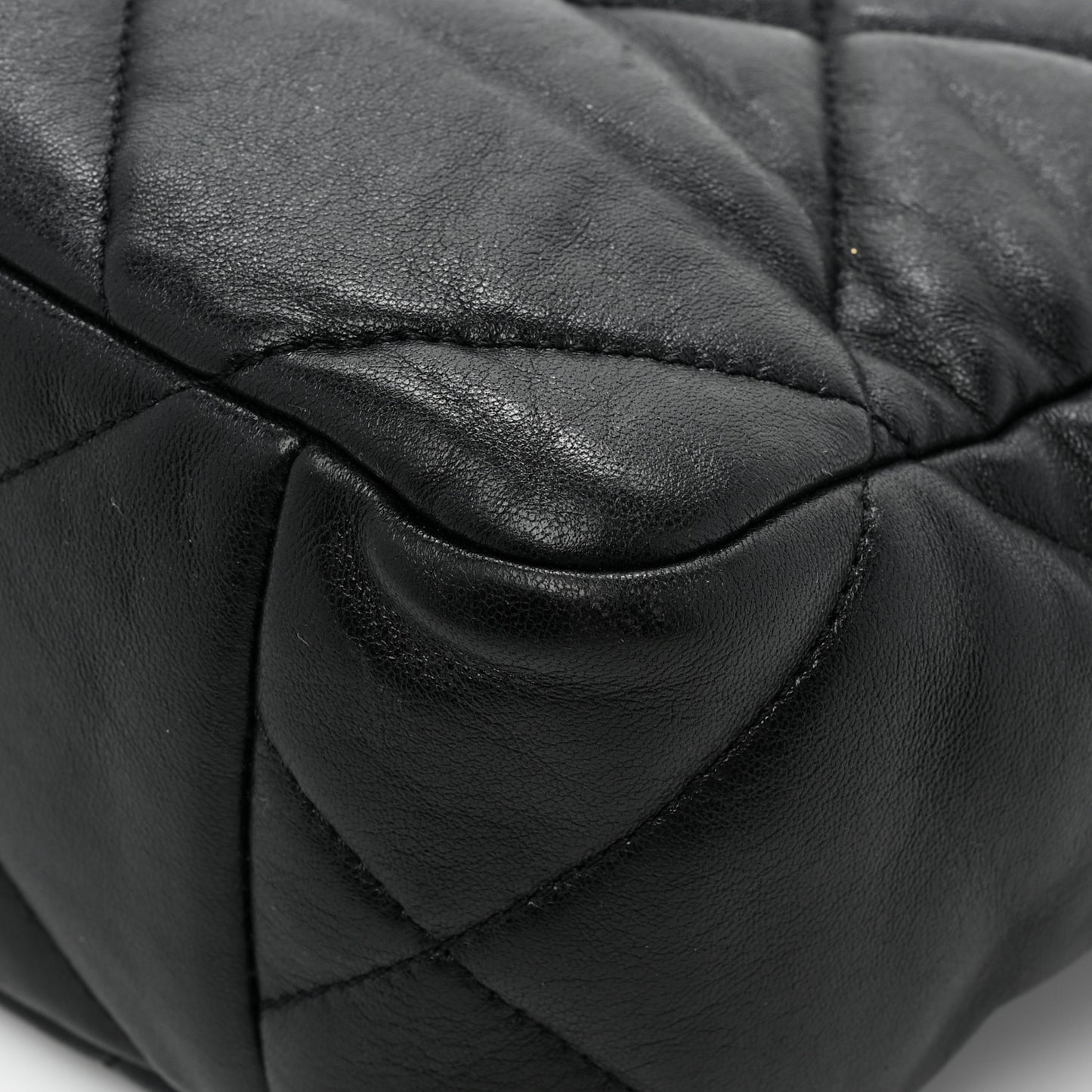Lambskin Quilted Chanel 19 Shopping Bag Black