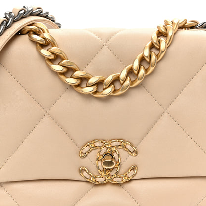 Chanel Lambskin Quilted Medium Chanel 19 Flap Beige 8 of 11