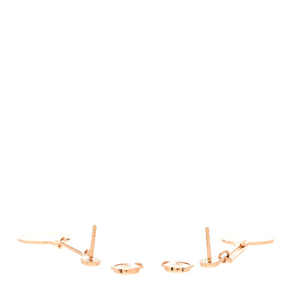 Hermes 18K Rose Gold PM Ex-Libris Drop Earrings 3 of 5