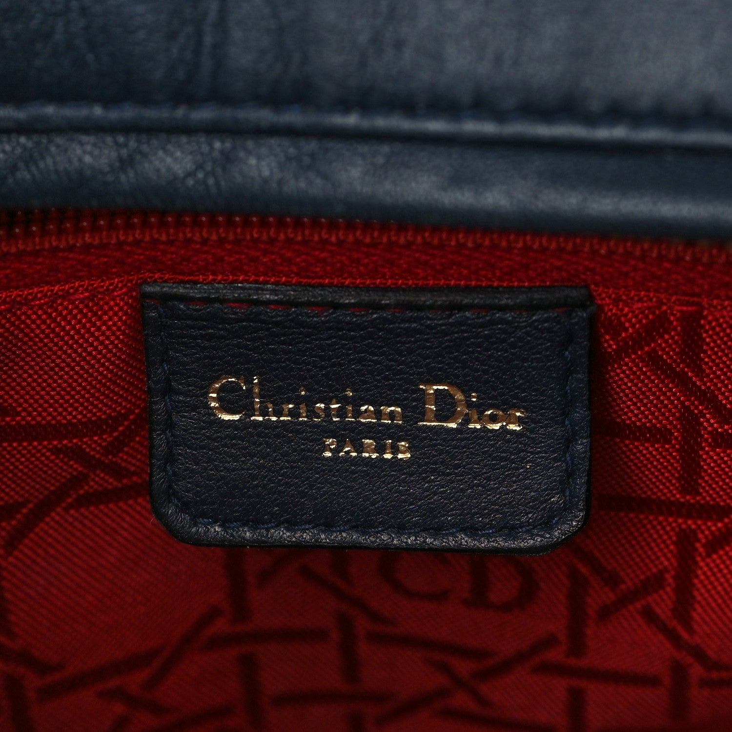 Christian Dior Lambskin Cannage Medium Lady Dior Navy Blue 5 of 6