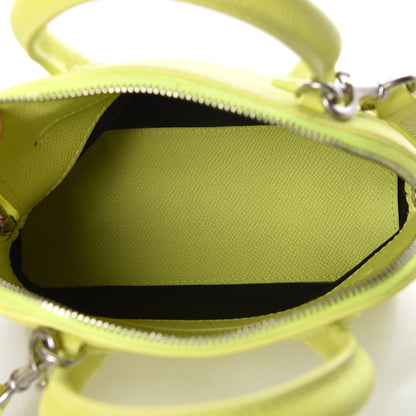 Balenciaga Signature Grained Calfskin Logo XXS Ville Top Handle Bag Acid Green Black 7 of 10