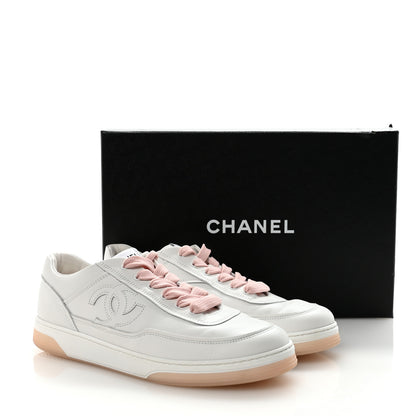 Chanel Calfskin Womens CC Sneakers 36 White Light Pink 10 of 10