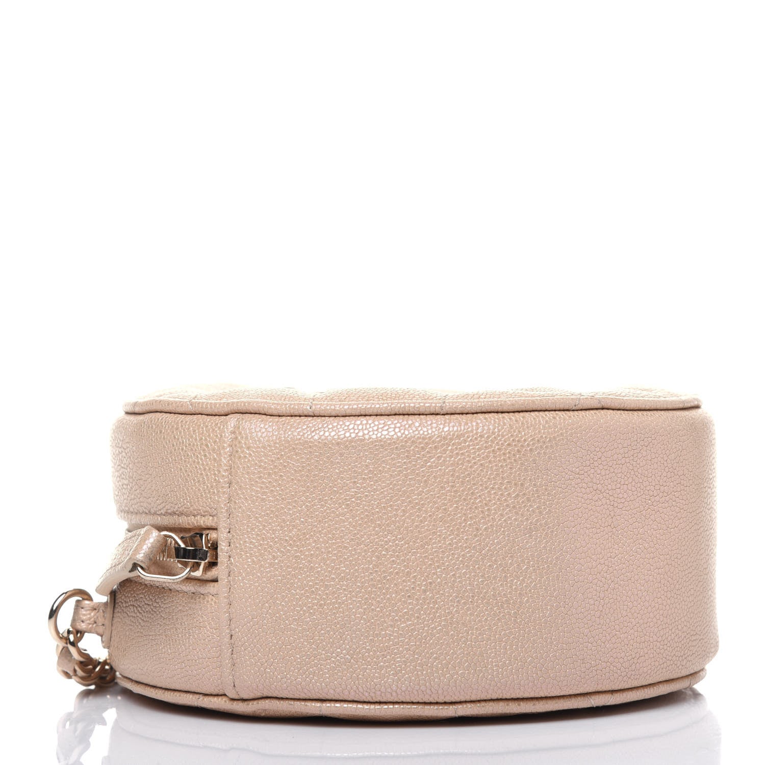 Chanel Iridescent Caviar Quilted Round Clutch With Chain Beige 4 of 10