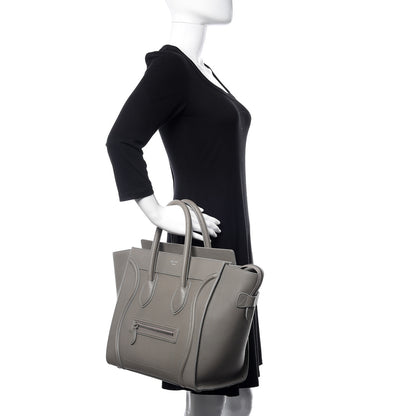 Celine Drummed Calfskin Mini Luggage Souris 2 of 16