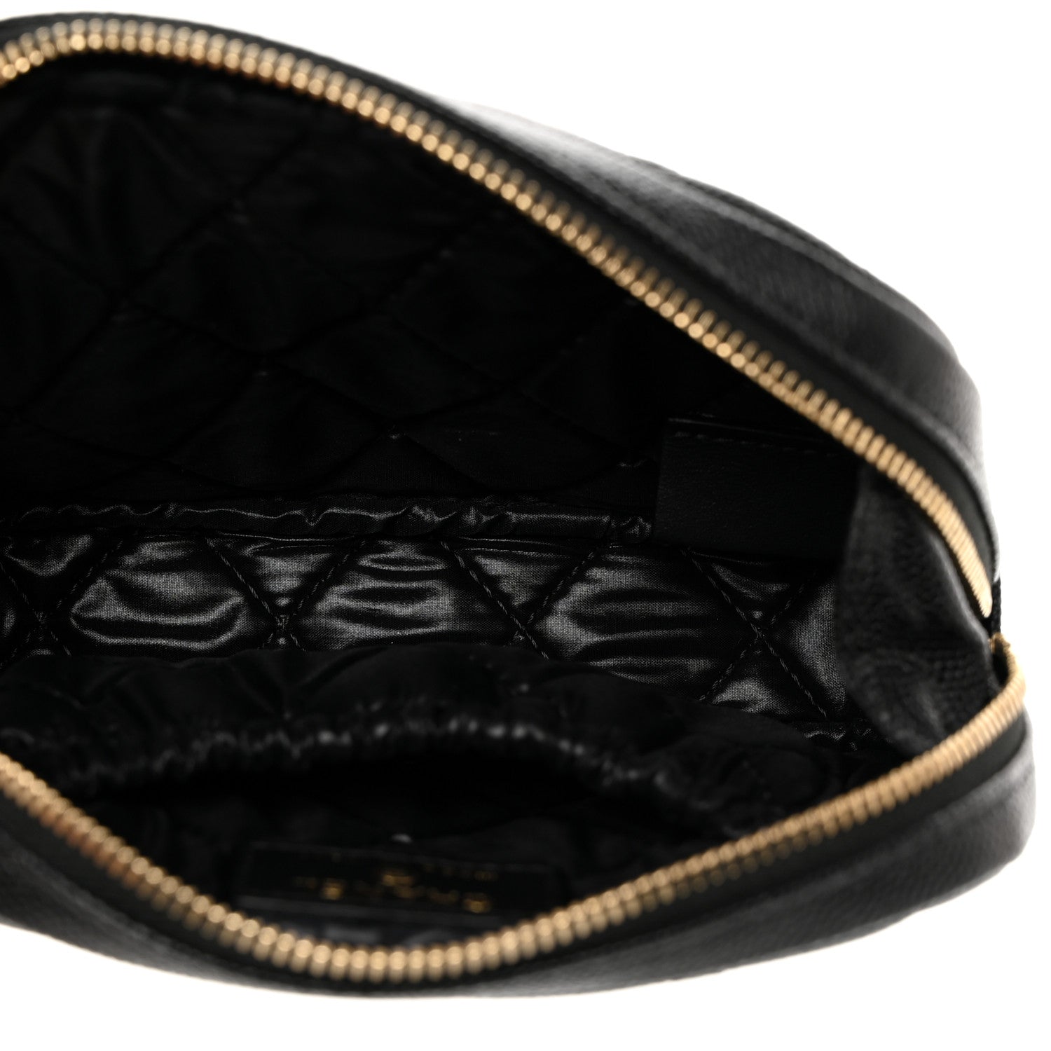 Chanel Caviar Quilted Curvy Pouch Cosmetic Case Black 5 of 8