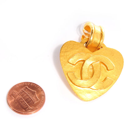 Chanel CC Heart Drop Clip On Earrings Gold 2 of 5