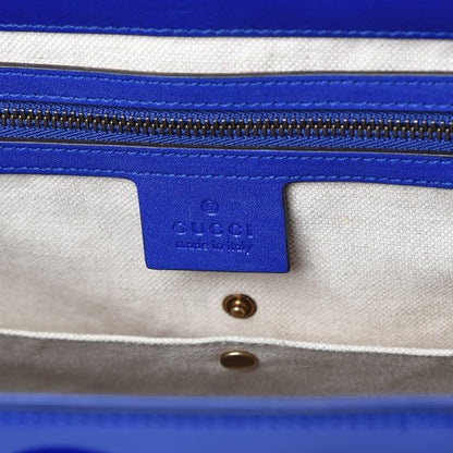 Gucci Patent Medium Bright Bit Top Handle Tote Deep Zaffiro 6 of 9