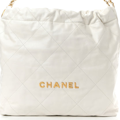 Chanel Shiny Calfskin Quilted Chanel 22 White 9 of 12