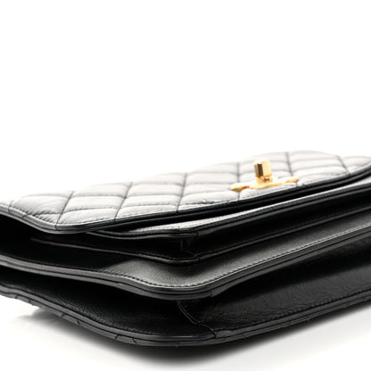 Chanel Calfskin Caviar Quilted Chain Handle Flap Black 9 of 10