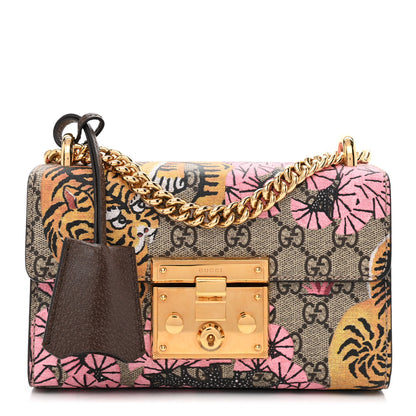 Gucci GG Supreme Monogram Bengal Small Padlock Shoulder Bag Beige Pink 1 of 10