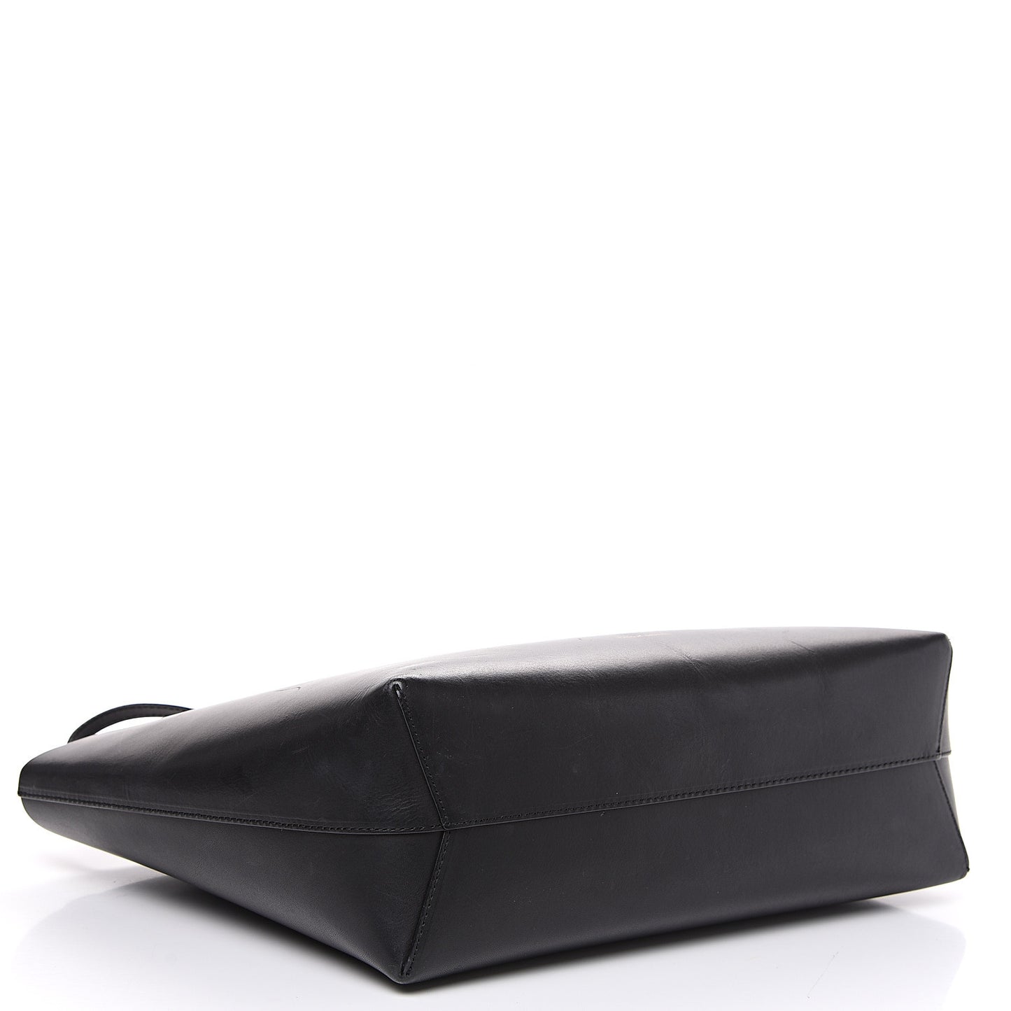 Calfskin Small Shopping Tote Black Flamma
