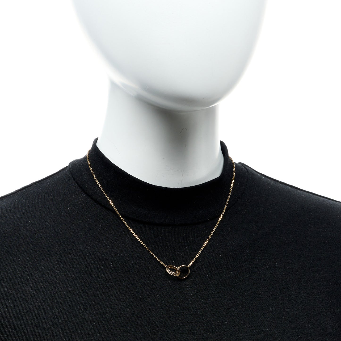 18K Yellow Gold Diamond Interlocking LOVE Necklace
