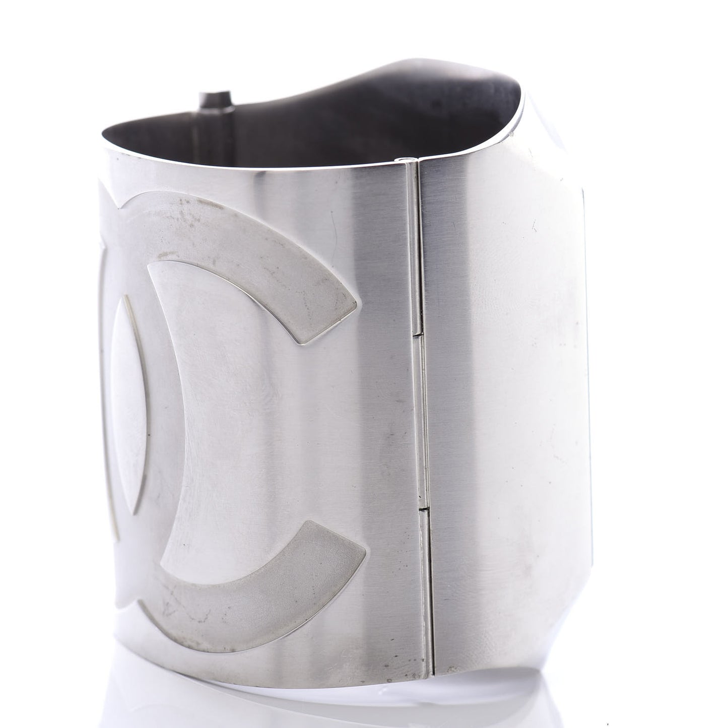 Metal Wide CC Mirror Cuff Silver