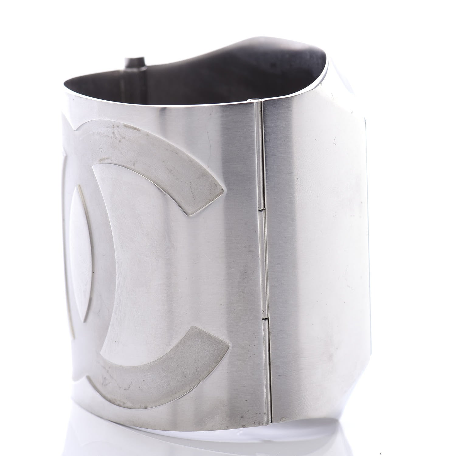Chanel Metal Wide CC Mirror Cuff Silver 4 of 6