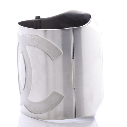 Chanel Metal Wide CC Mirror Cuff Silver 4 of 6