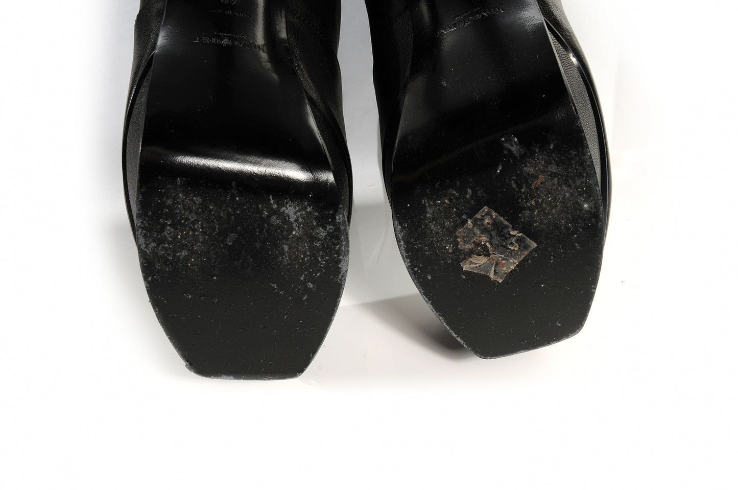 SAINT LAURANT Calfskin Tribute Platform Knee High Boots 40 Black