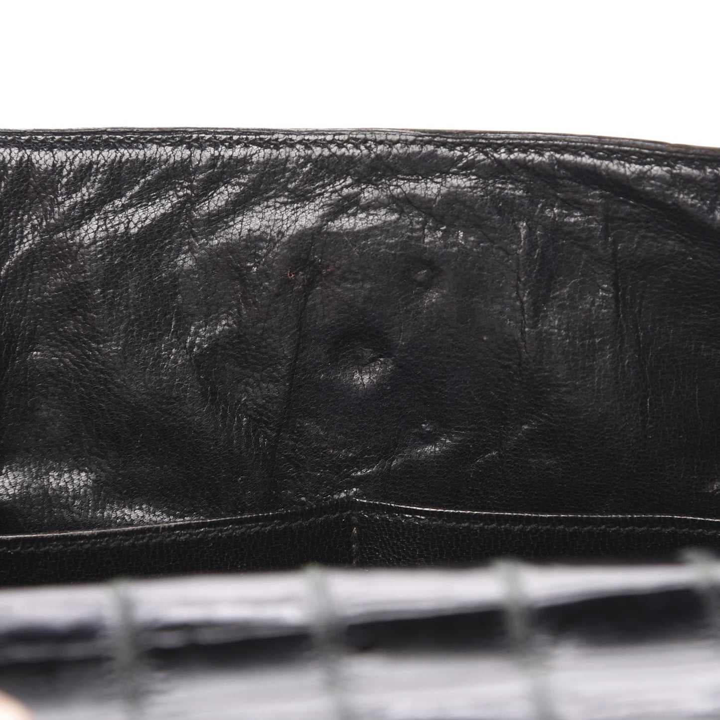 Shiny Porosus Crocodile Kelly Sellier 32 Black