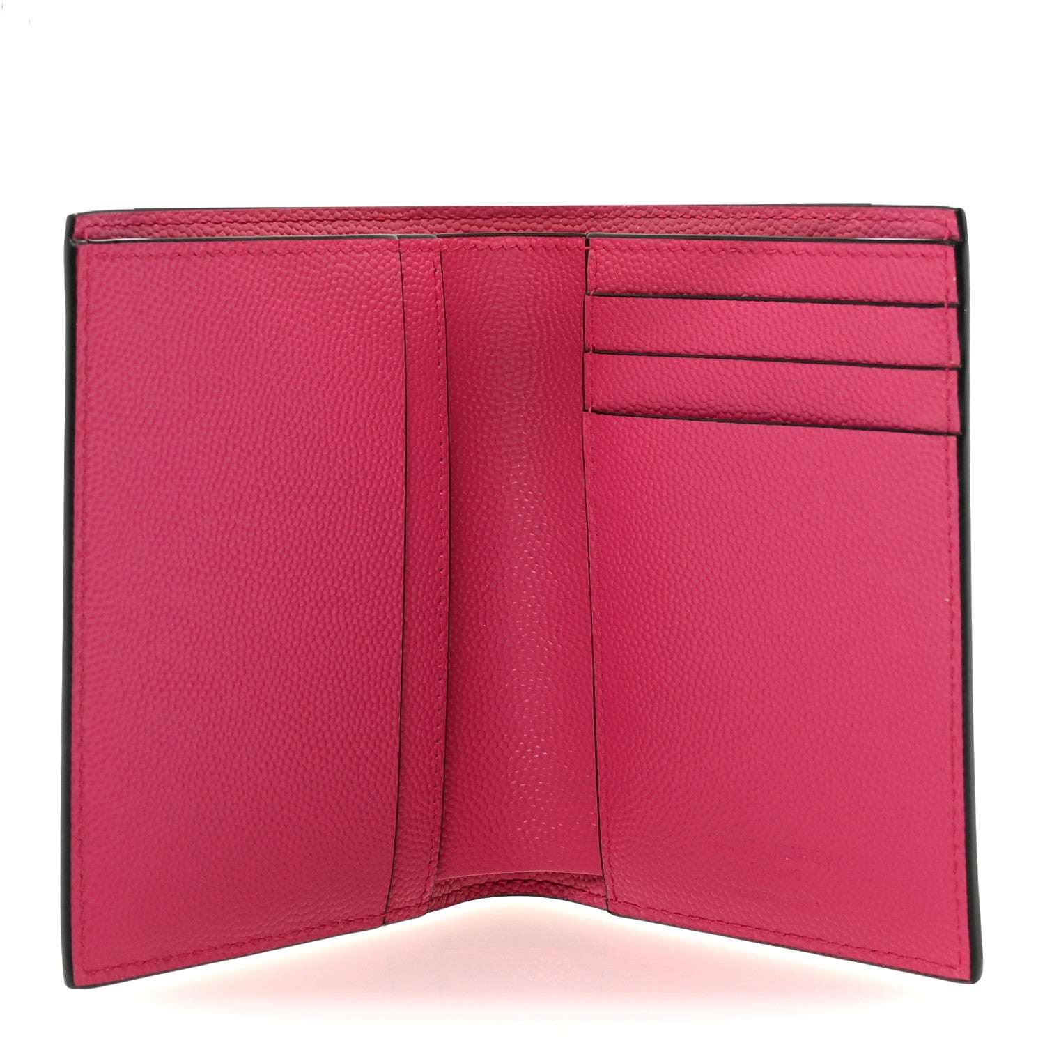 Saint Laurent Grain De Poudre Credit Card Wallet Fuxia Couture 5 of 6