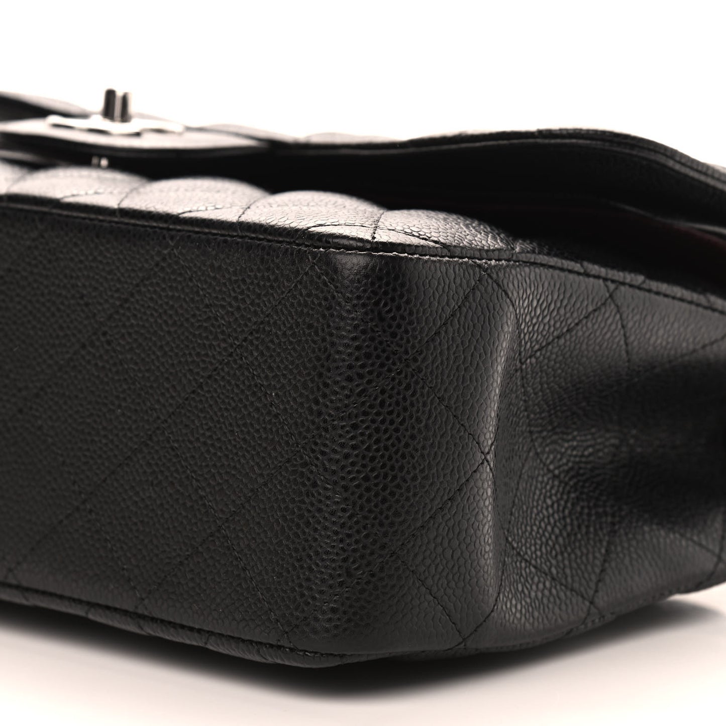 Caviar Quilted Jumbo Double Flap Black