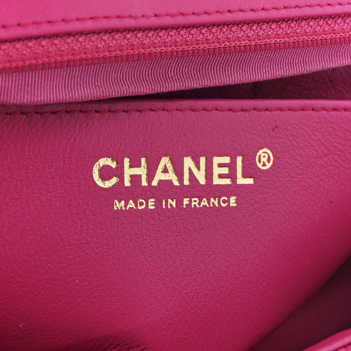 Lambskin Quilted Mini Rectangular Flap Fuchsia