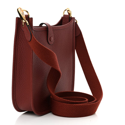 Hermes Taurillon Clemence Amazone Evelyne TPM Rouge H 3 of 11