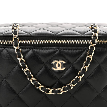 Chanel Lambskin Quilted Small Vanity Case With Chain Black 8 of 10
