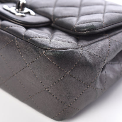 Chanel Metallic Lambskin Quilted Mini Square Flap Grey 7 of 19