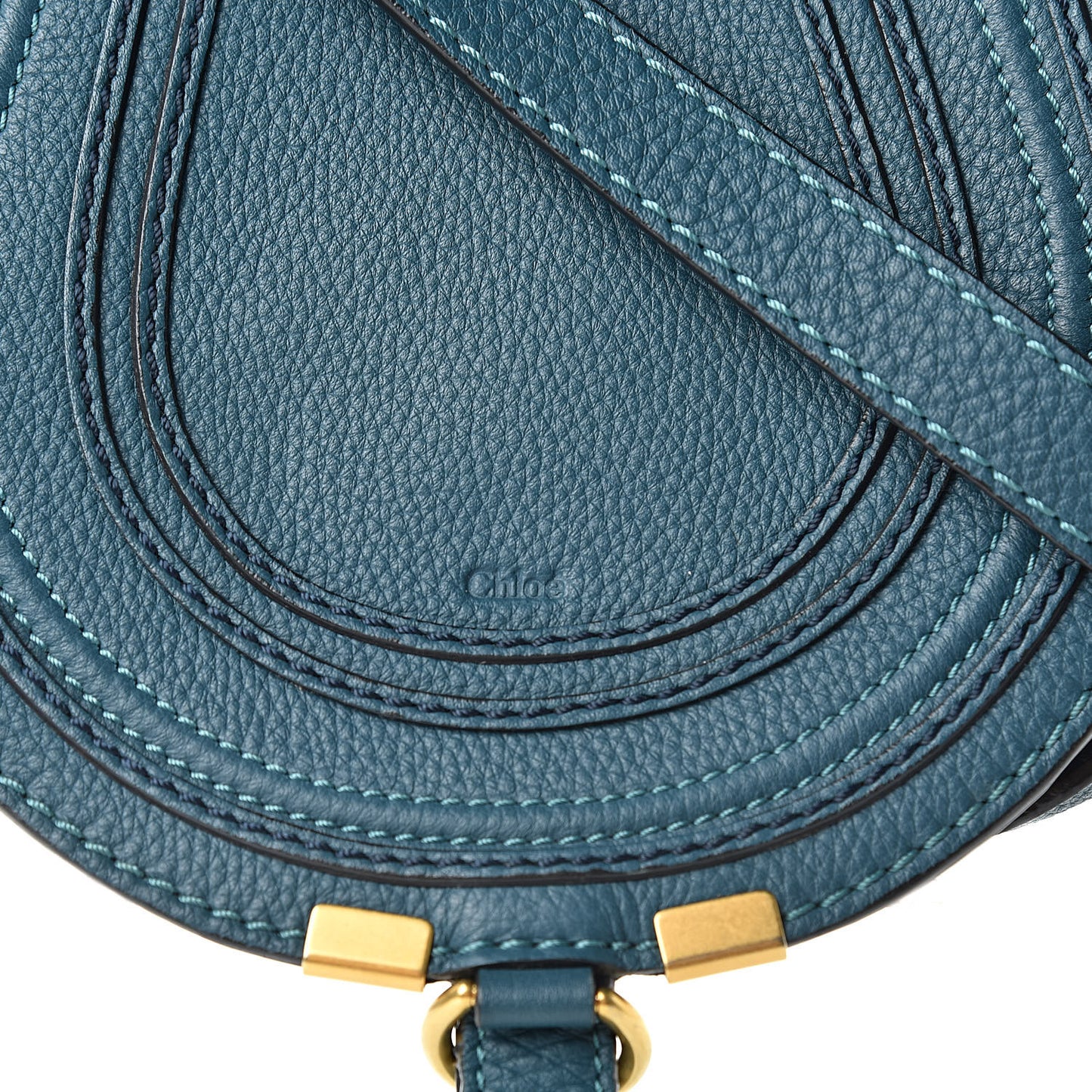 Calfskin Mini Marcie Round Crossbody Bag Teal