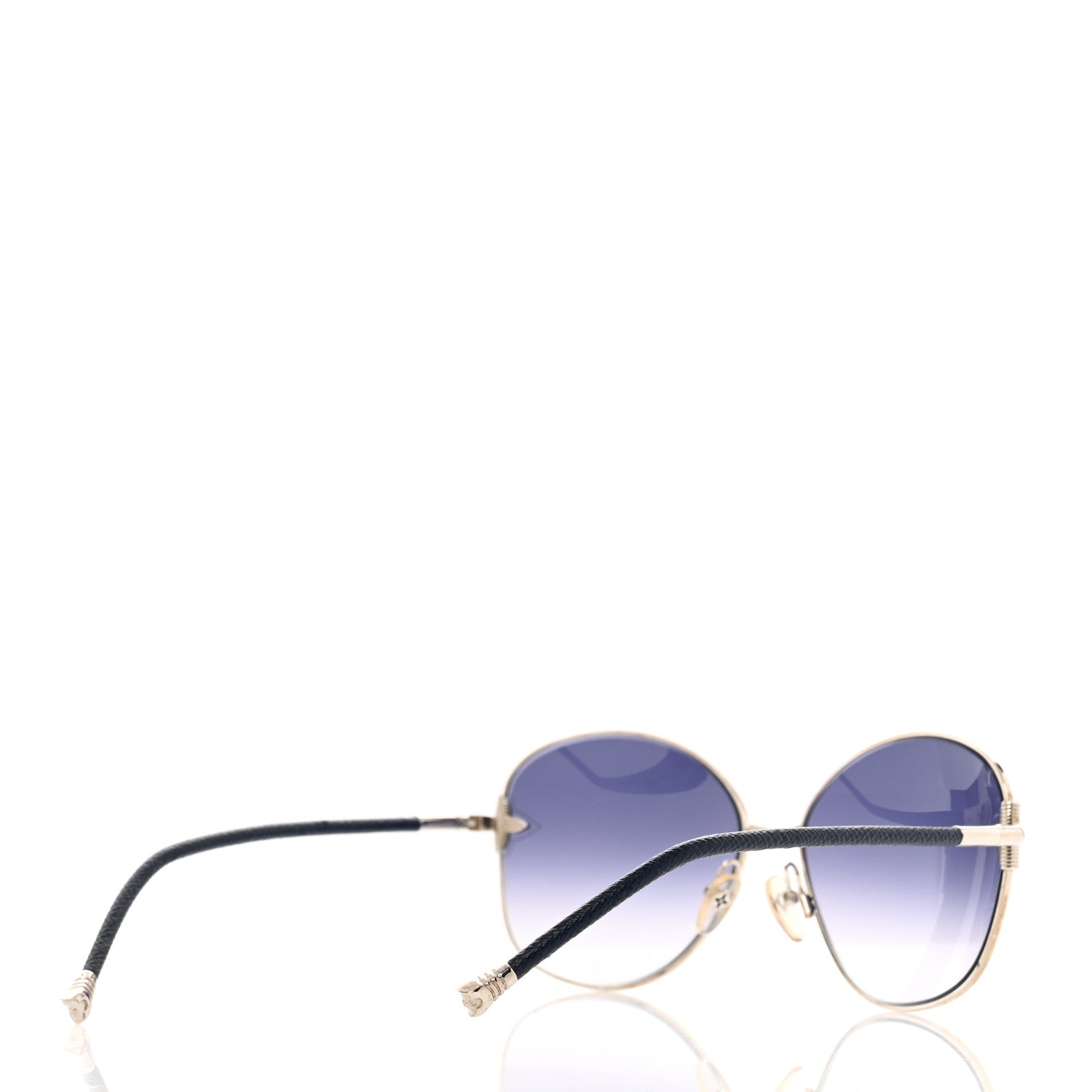 Louis Vuitton Monogram Viola Round Sunglasses Z0464U Silver Navy 4 of 7