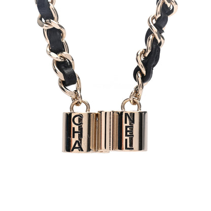 Chanel Metal Lambskin CC AirPods Necklace Gold Black 5 of 7