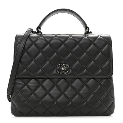 Chanel Lambskin Quilted Large Trendy CC Dual Handle Flap Bag Dark Grey 1 of 11