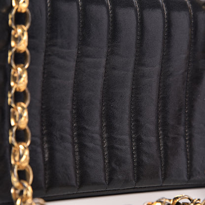 Chanel Lambskin Horizontal Vertical Quilted Small Single Flap Black 14 of 15