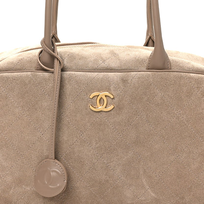 Chanel Suede Calfskin Large Perfect Bowling Bag Grey 8 of 10