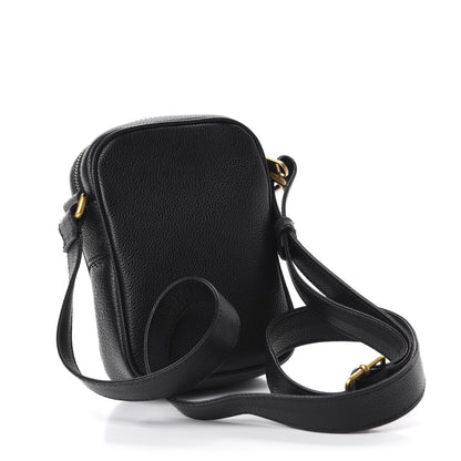 Gucci Grained Calfskin Mini Logo Messenger Bag Black 3 of 10