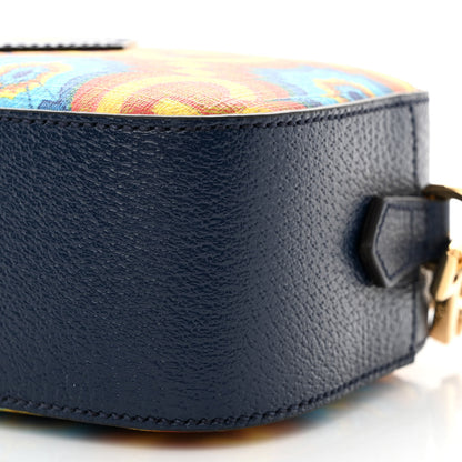Gucci GG Supreme Kaleidoscope Calfskin Script Logo Gucci 100 Camera Bag Blue Orange Multicolor Blue Agata 9 of 9