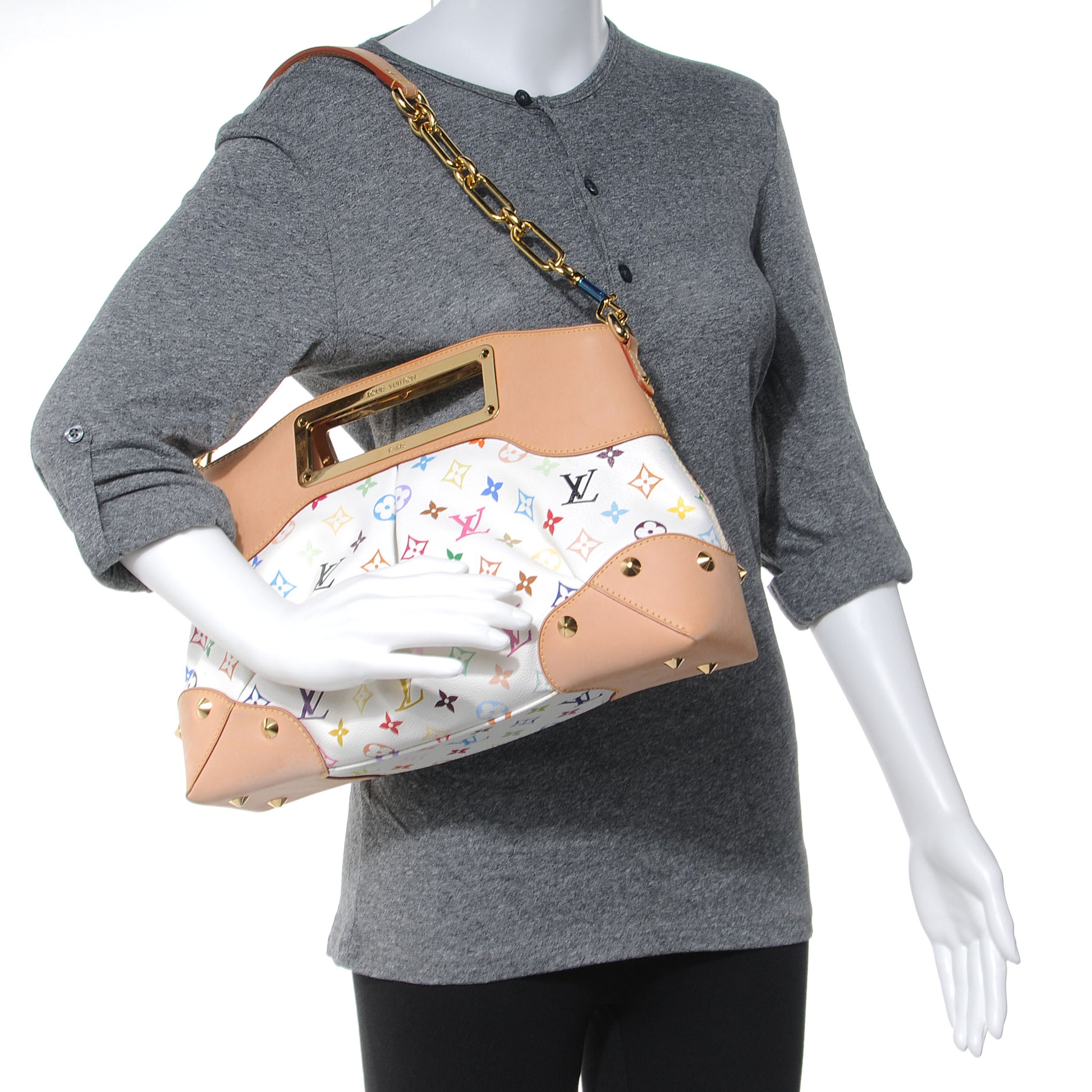 Louis Vuitton Monogram Multicolor Judy MM White 2 of 7