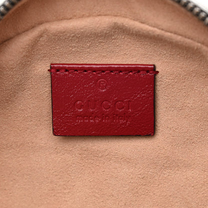 Gucci Vintage Effect Calfskin Matelasse Diagonal Mini Torchon GG Marmont Round Shoulder Bag Black Romantic Cherry 6 of 10