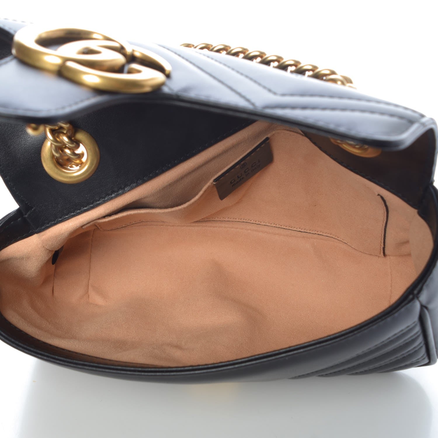 Gucci Calfskin Matelasse Mini GG Marmont Shoulder Bag Black 5 of 8