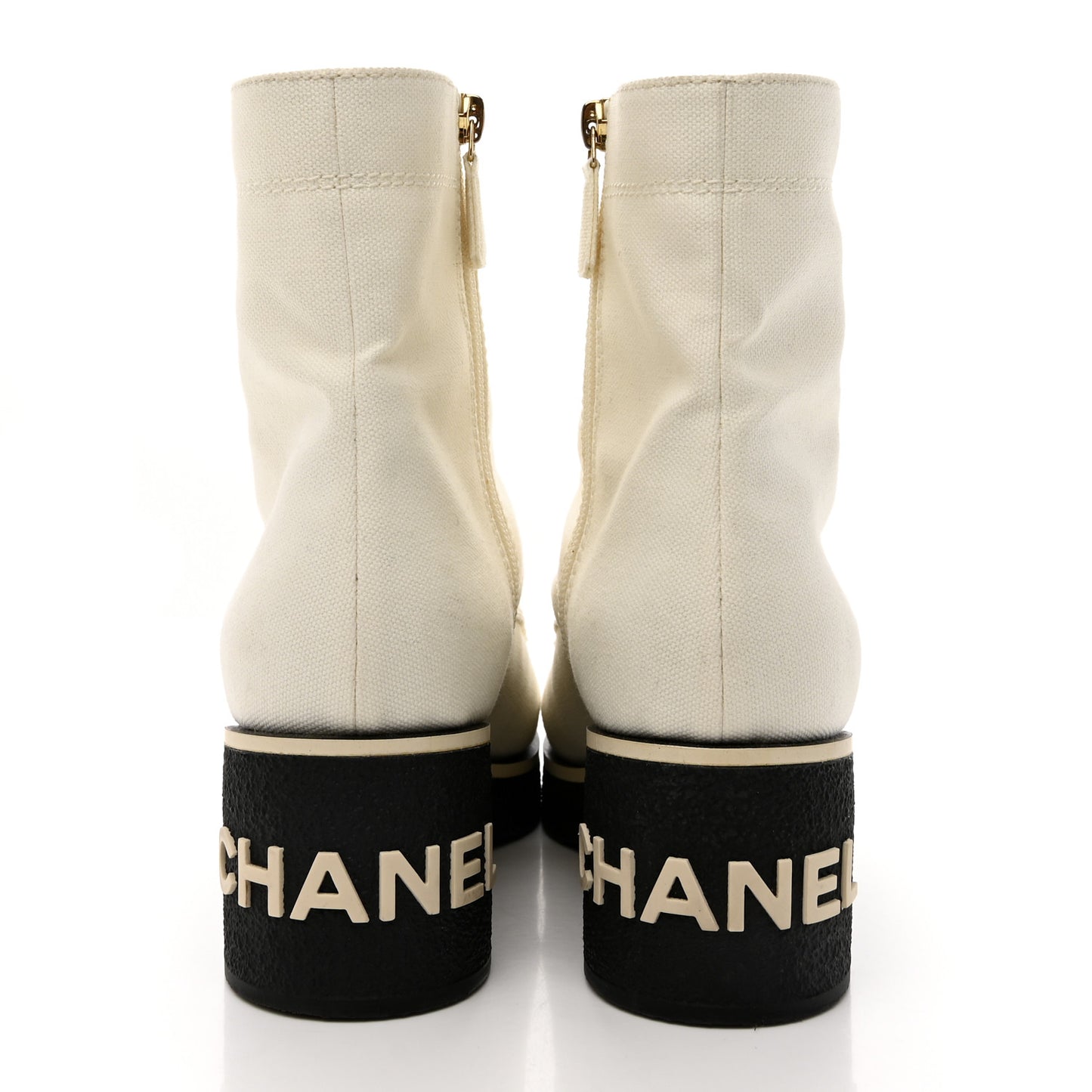 Fabric Lace Up Combat Boots 38.5 White