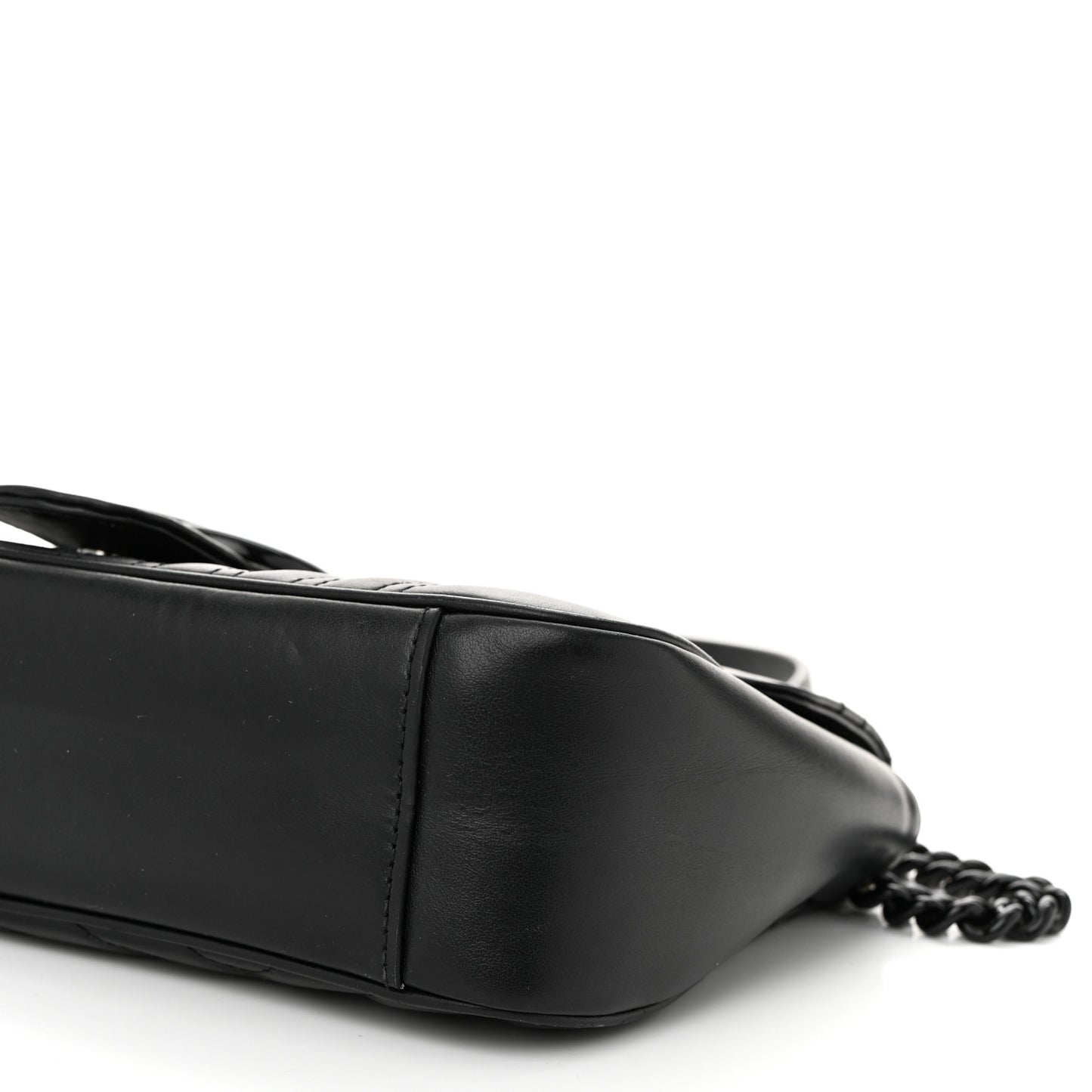 Calfskin Matelasse Monochrome Small GG Marmont Shoulder Bag Black