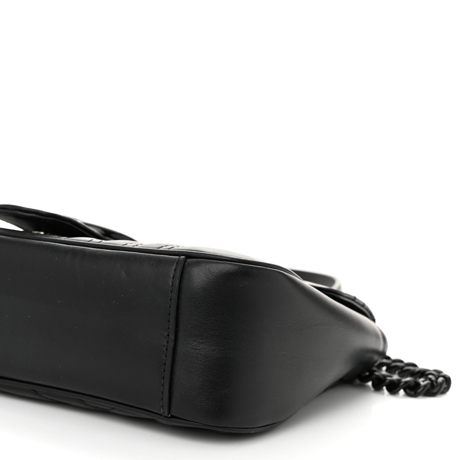 Gucci Calfskin Matelasse Monochrome Small GG Marmont Shoulder Bag Black 10 of 10