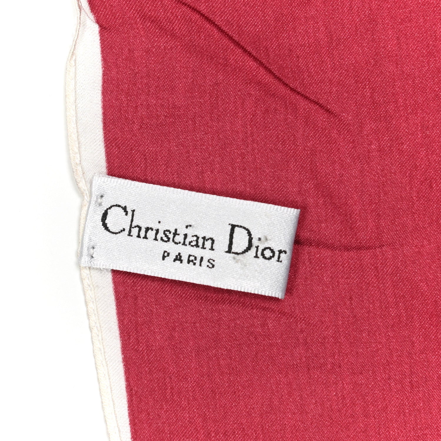Christian Dior Silk Cotton Square Scarf Red 3 of 3