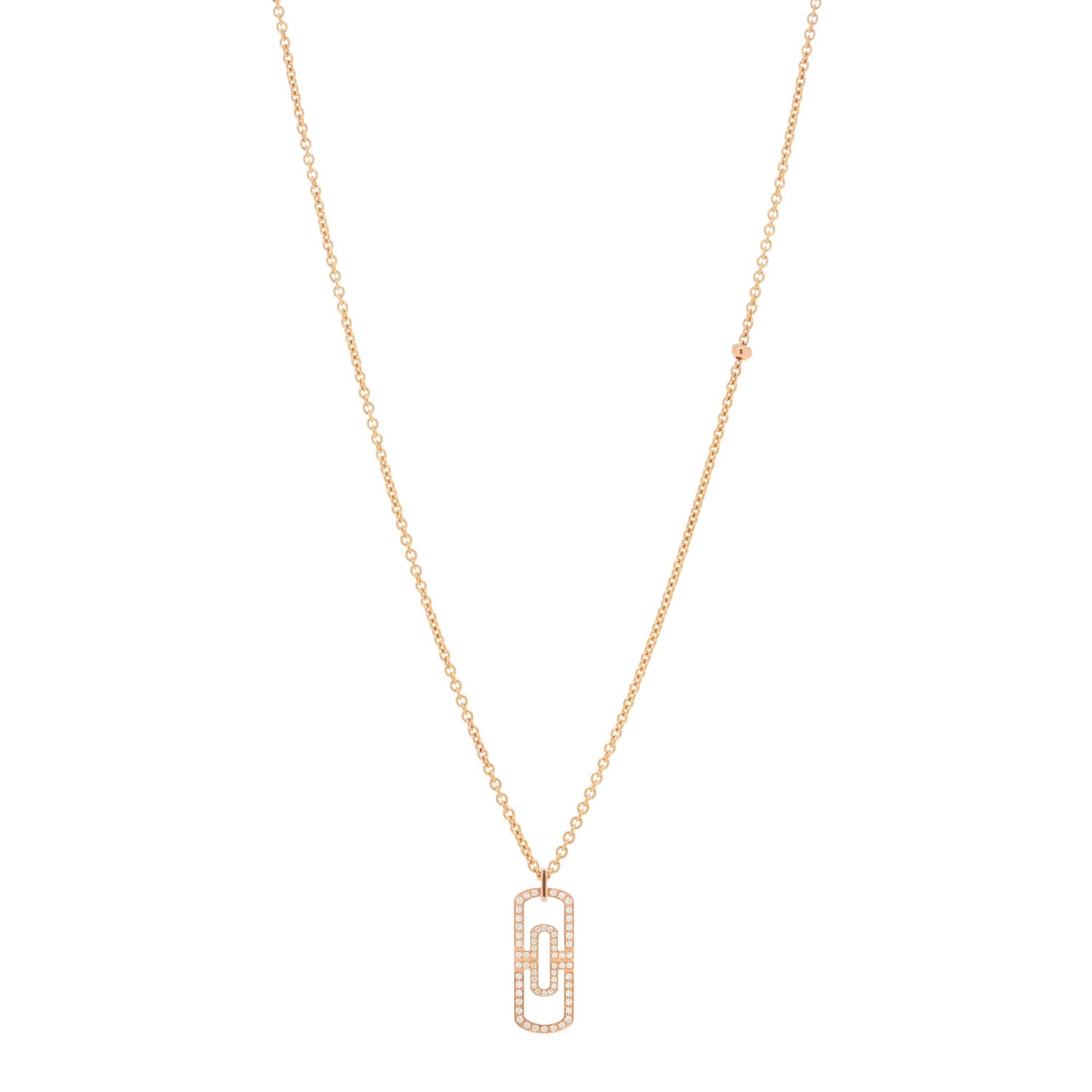 18K Rose Gold Diamond Parentesi Necklace