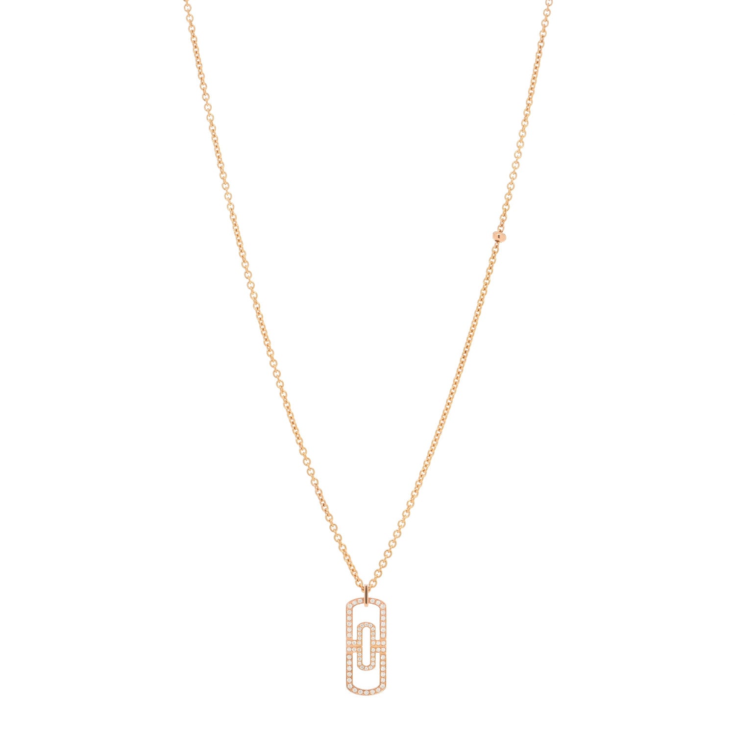 Bulgari 18K Rose Gold Diamond Parentesi Necklace 1 of 3